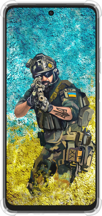 Силикон с усиленными углами чехол Воин ЗСУ для Oppo A3X 4G/5G - 5311sp-3815 изображение 