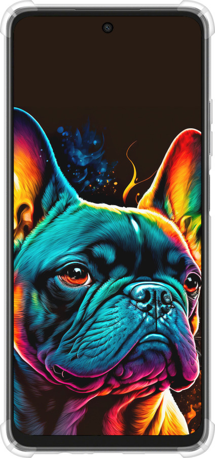 Силикон с усиленными углами чехол Яркий бульдог для Oppo A3X 4G/5G - 5547sp-3815 изображение 