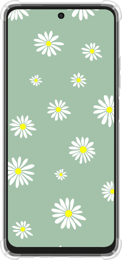 Силикон с усиленными углами чехол Ромашки v4 для Oppo A3X 4G/5G - 5603sp-3815 изображение 