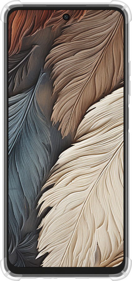 Силикон с усиленными углами чехол Листья в стиле бохо для Oppo A3X 4G/5G - 5643sp-3815 изображение 