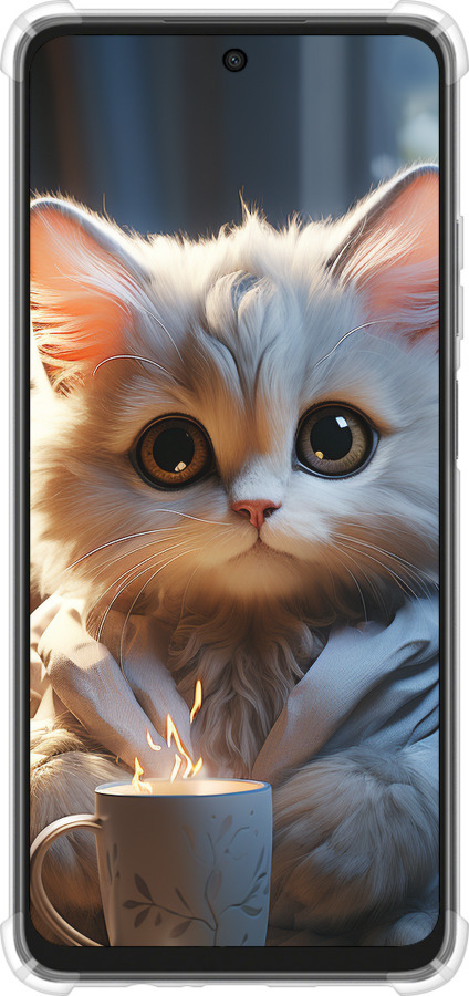 Силикон с усиленными углами чехол White cat для Oppo A3X 4G/5G - 5646sp-3815 изображение 