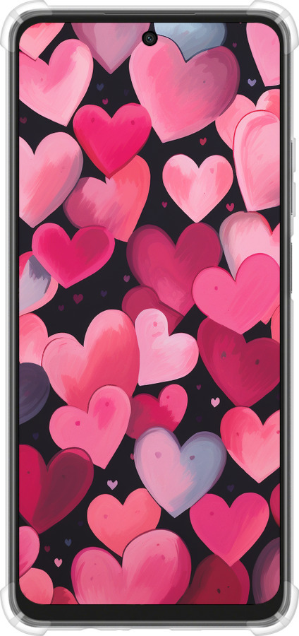 Силикон с усиленными углами чехол Сердечки 4 для Oppo A3X 4G/5G - 5662sp-3815 изображение 
