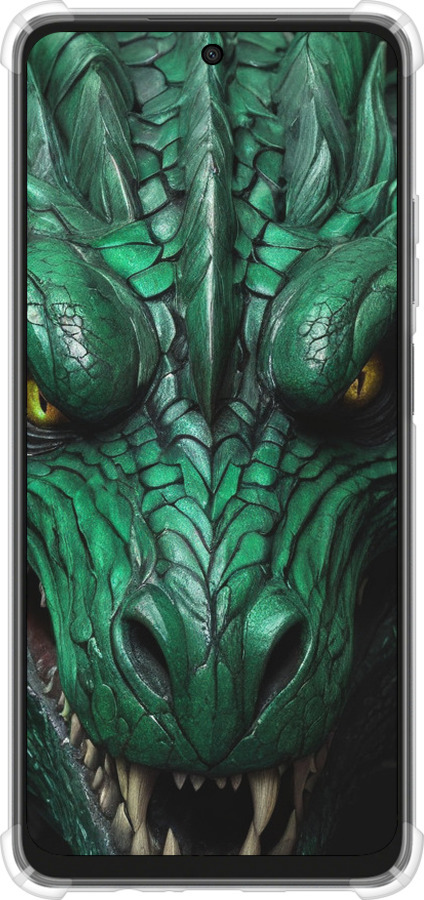 Силикон с усиленными углами чехол Зелёный дракон v2 для Oppo A3X 4G/5G - 5817sp-3815 изображение 