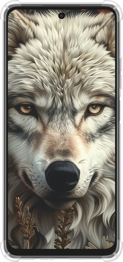 Силикон с усиленными углами чехол Волчий взгляд для Oppo A3X 4G/5G - 6066sp-3815 изображение 