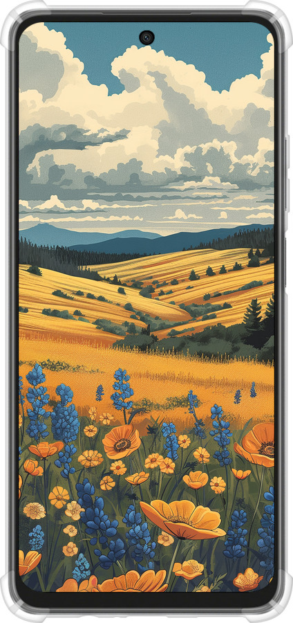 Силикон с усиленными углами чехол Украинское поле для Oppo A3X 4G/5G - 6082sp-3815 изображение 