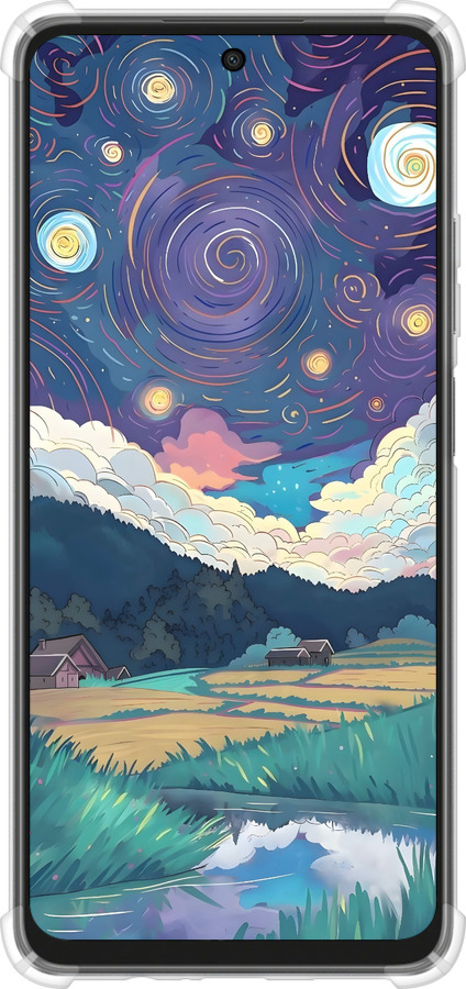Силикон с усиленными углами чехол Креативный арт для Oppo A3X 4G/5G - 6322sp-3815 изображение 