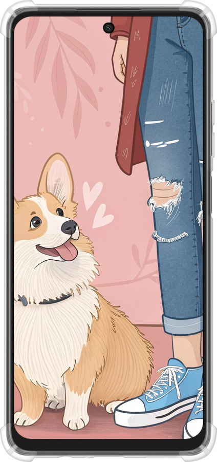 Силикон с усиленными углами чехол Корги 3 для Oppo A3X 4G/5G - 6707sp-3815 изображение 