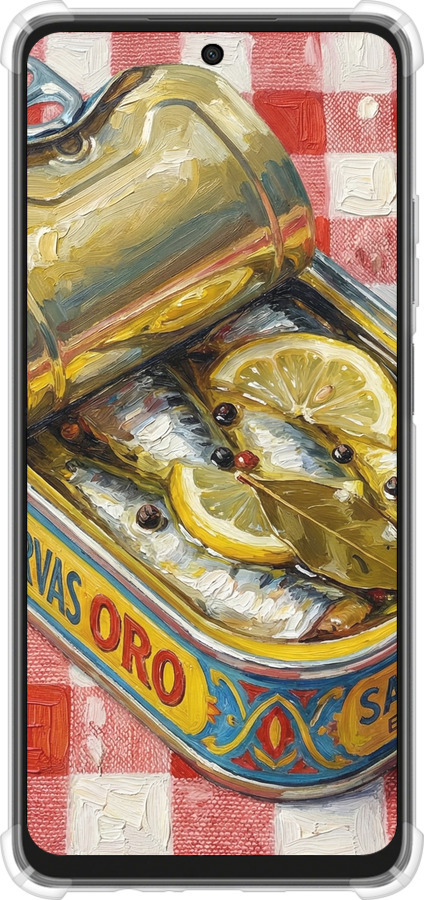 Силикон с усиленными углами чехол Vintage Sardine Tin Phone для Oppo A3X 4G/5G - 6772sp-3815 изображение 