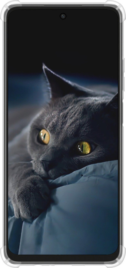 Силикон с усиленными углами чехол Дымчатый кот для Oppo A3X 4G/5G - 825sp-3815 изображение 