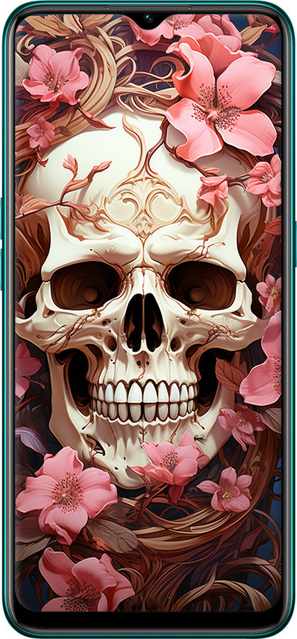 2D пластиковый чехол Череп в розовых цветах для Oppo A31 - 5965t-1074 изображение 