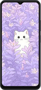 TPU чехол Котик в цветах для Oppo A38 4G - 6390b-3337 изображение 