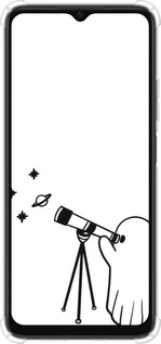 Силикон с усиленными углами чехол Привидение астроном для Oppo A38 4G - 6444sp-3337 изображение 