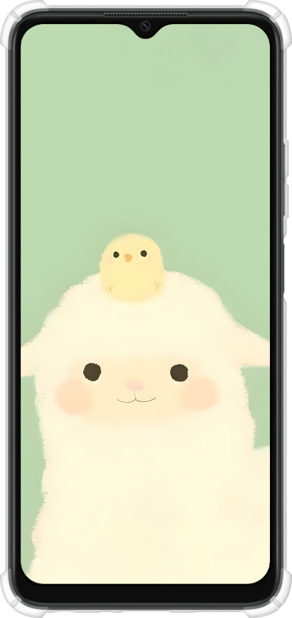 Силикон с усиленными углами чехол Барашек и ципленок для Oppo A38 4G - 6369sp-3337 изображение 