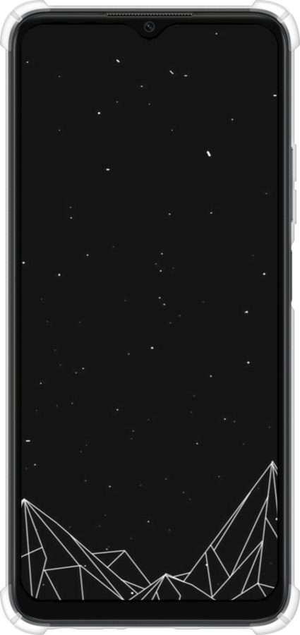 Силикон с усиленными углами чехол Черно белые абстрактные горы для Oppo A38 4G - 6437sp-3337 изображение 