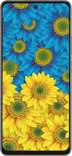 Силиконовый чехол Жёлто-голубые цветы для Oppo A5 PRO - 1048u-3956 изображение 