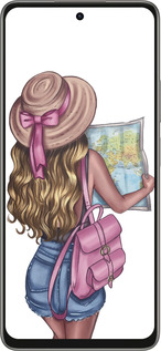 Силиконовый чехол Девушка с картой для Oppo A5 PRO - 4704u-3956 изображение 