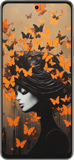 Силиконовый чехол Чехол для телефона Девушка с оранжевыми бабочками для Oppo A5 PRO - 5940u-3956 изображение 