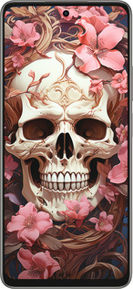 Силіконовий чехол Череп у рожевих квітах для Oppo A5 PRO - 5965u-3956 изображение 