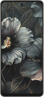 Силиконовый чехол Черные цветы для Oppo A5 PRO - 6031u-3956 изображение 