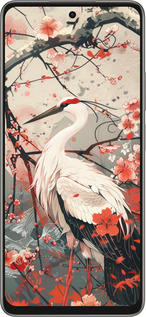 Силиконовый чехол Аист в цвету сакуры для Oppo A5 PRO - 6109u-3956 изображение 