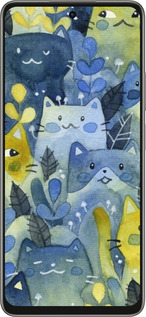 Силіконовий чехол Із зображенням котячого лісу для Oppo A5 PRO - 6447u-3956 изображение 