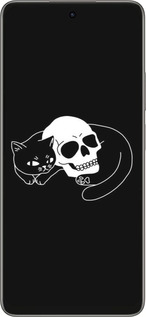 Силіконовий чехол Із зображенням кота та черепа для Oppo A5 PRO - 6491u-3956 изображение 