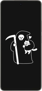 Силиконовый чехол Минималистичный арт: смерть и кошка для Oppo A5 PRO - 6529u-3956 изображение 