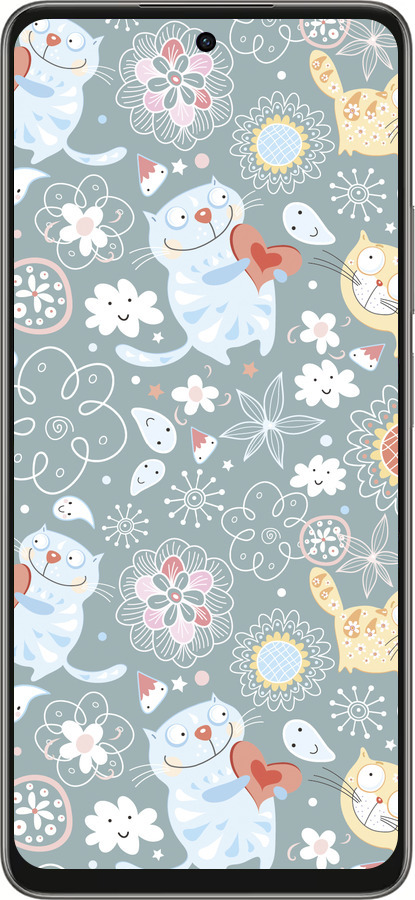 Силіконовий чехол Кошенята v3 для Oppo A5 PRO - 1223u-3956 изображение 