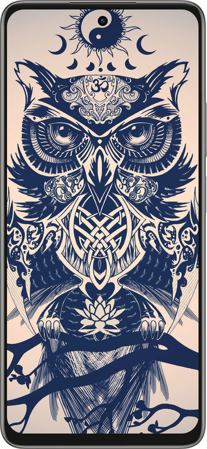 Силиконовый чехол Узорчатая сова для Oppo A5 PRO - 4000u-3956 изображение 