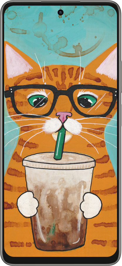 Силиконовый чехол Зеленоглазый кот в очках для Oppo A5 PRO - 4054u-3956 изображение 