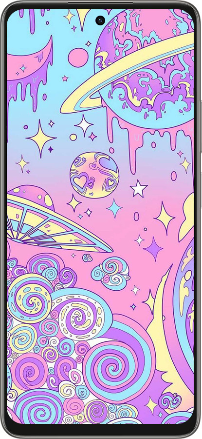 Силиконовый чехол Розовая галактика для Oppo A5 PRO - 4146u-3956 изображение 