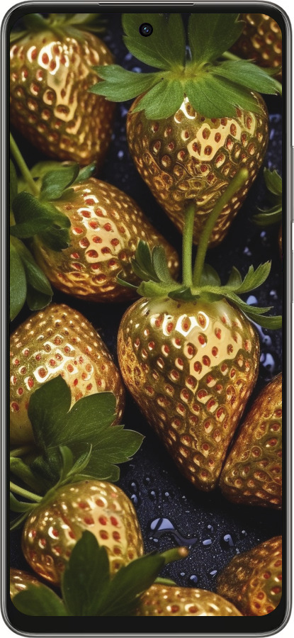 Силиконовый чехол Золотая клубника для Oppo A5 PRO - 5637u-3956 изображение 