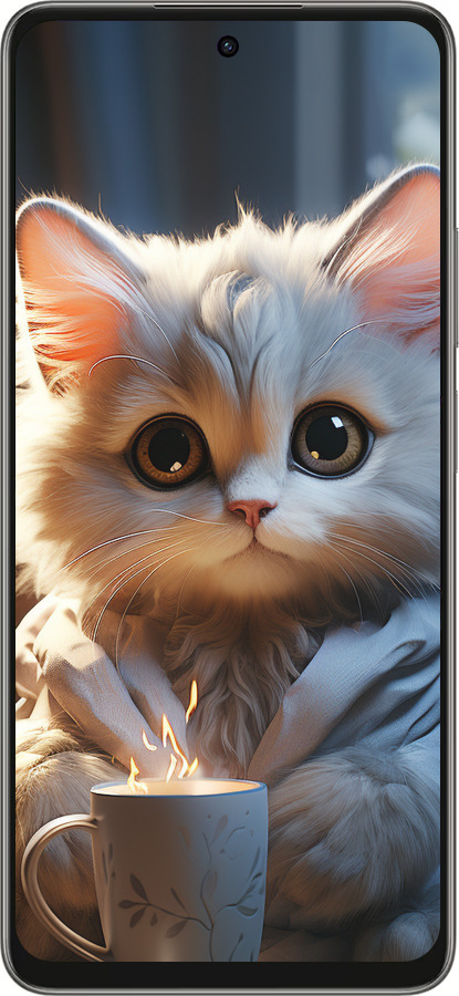 Силіконовий чехол Білий кіт для Oppo A5 PRO - 5646u-3956 изображение 