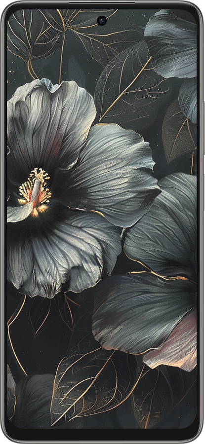 Силиконовый чехол Черные цветы для Oppo A5 PRO - 6031u-3956 изображение 