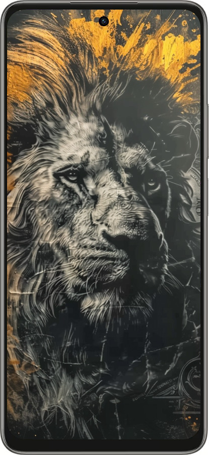 Силиконовый чехол Лев в золотых красках для Oppo A5 PRO - 6155u-3956 изображение 