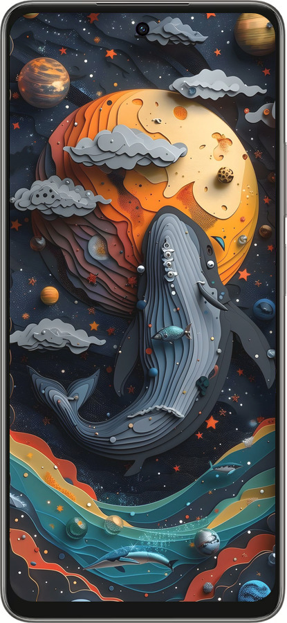 Силиконовый чехол Кит в космосе для Oppo A5 PRO - 6328u-3956 изображение 