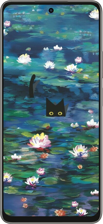 Силиконовый чехол Чехол с изображением водяных лилий Моне и кошек для Oppo A5 PRO - 6399u-3956 изображение 