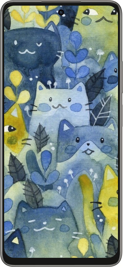 Силіконовий чехол Із зображенням котячого лісу для Oppo A5 PRO - 6447u-3956 изображение 