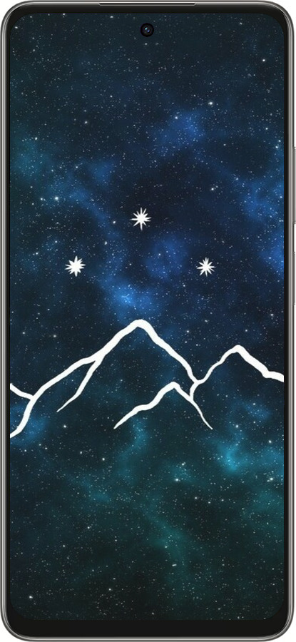 Силиконовый чехол Горы и звезды нарисованы на фоне галактики для Oppo A5 PRO - 6490u-3956 изображение 
