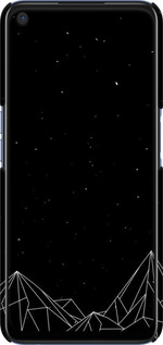 3D пластиковый матовый чехол Черно белые абстрактные горы для Oppo A52 - 6437m-1930 изображение 