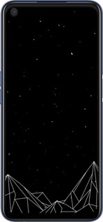 2D пластиковий чехол Чорно білі абстрактні гори для Oppo A52 - 6437t-1930 изображение 