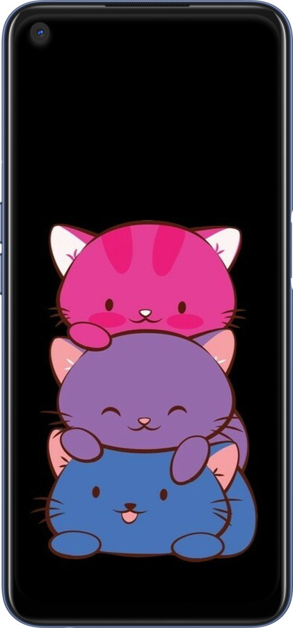 Силиконовый чехол Милые кошки для Oppo A52 - 6518u-1930 изображение 