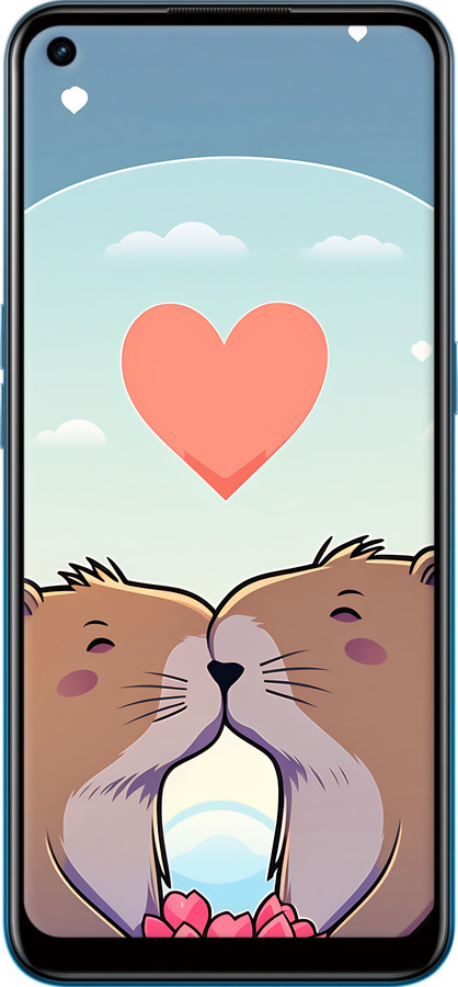 TPU чехол Капибара любовь для Oppo A53 - 6027b-568 изображение 