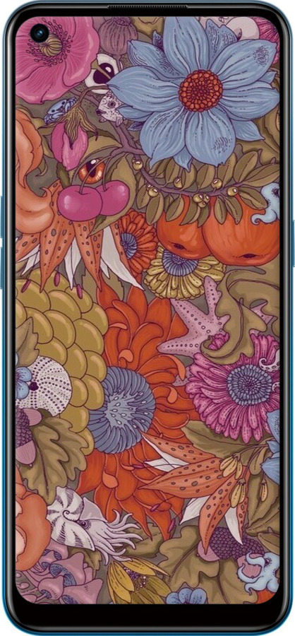 TPU чехол Абстрактные цветы для Oppo A53 - 6526b-568 изображение 