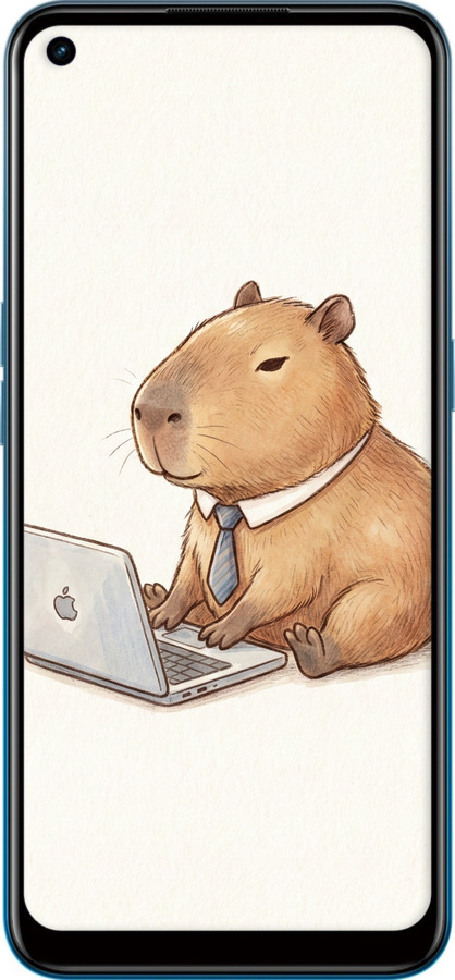 TPU чехол Funny Capybara CEO Working для Oppo A53 - 6777b-568 изображение 