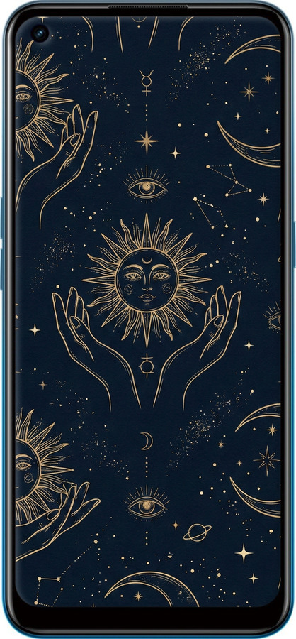 TPU чехол Celestial Harmony: Sun & Moon Gold Mystic Pattern для Oppo A53 - 6778b-568 изображение 