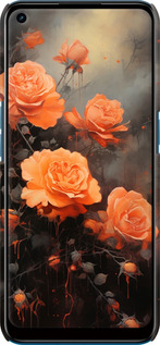 3D пластиковый матовый чехол Оранжевые розы для Oppo A53 - 5944m-568 изображение 