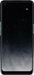 3D пластиковий матовий чехол Голубые облака, Голубая луна для Oppo A53 - 6396m-568 изображение 