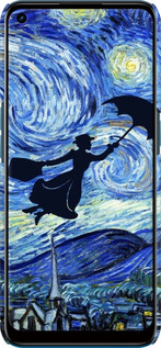 3D пластиковый матовый чехол С изображением Мэри Поппинс «Звездная ночь» для Oppo A53 - 6487m-568 изображение 