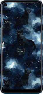 3D пластиковый матовый чехол Изображение Кошек с тёмной акварелью для Oppo A53 - 6521m-568 изображение 